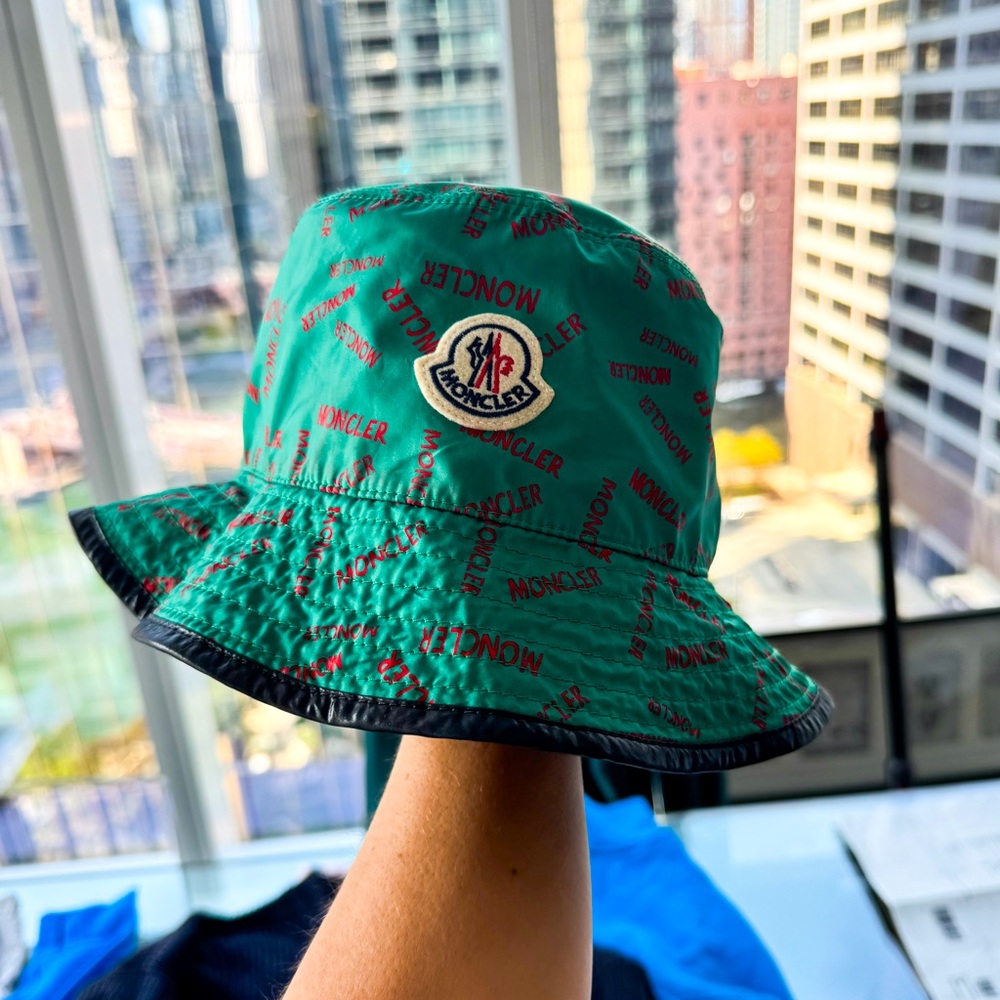 Monclear limited edition reversible bucket hat. Artist collaboration SS22